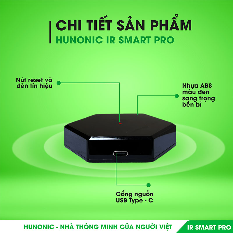 Bộ điều khiển hồng ngoại Tivi, Điều Hoà qua điện thoại Hunonic IR Smart Pro